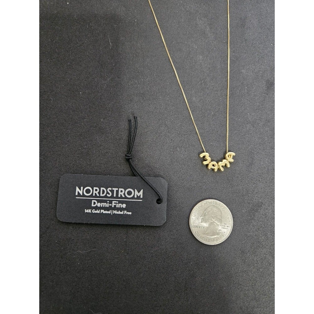 Nordstrom Demi Fine Bubble “Mama” Pendant Necklace 14K Gold Plated NWT - Picture 5 of 6